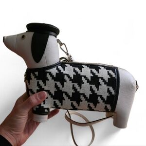 Kate Spade “Claude” Dog Crossbody Bag – Rare Houndstooth Novelty Purse
